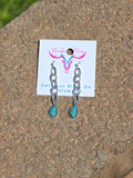 Silver-Tone Turquoise Faux Stone Dangle Earrings