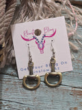 Western 2-tone Dangle Bit Earrings
