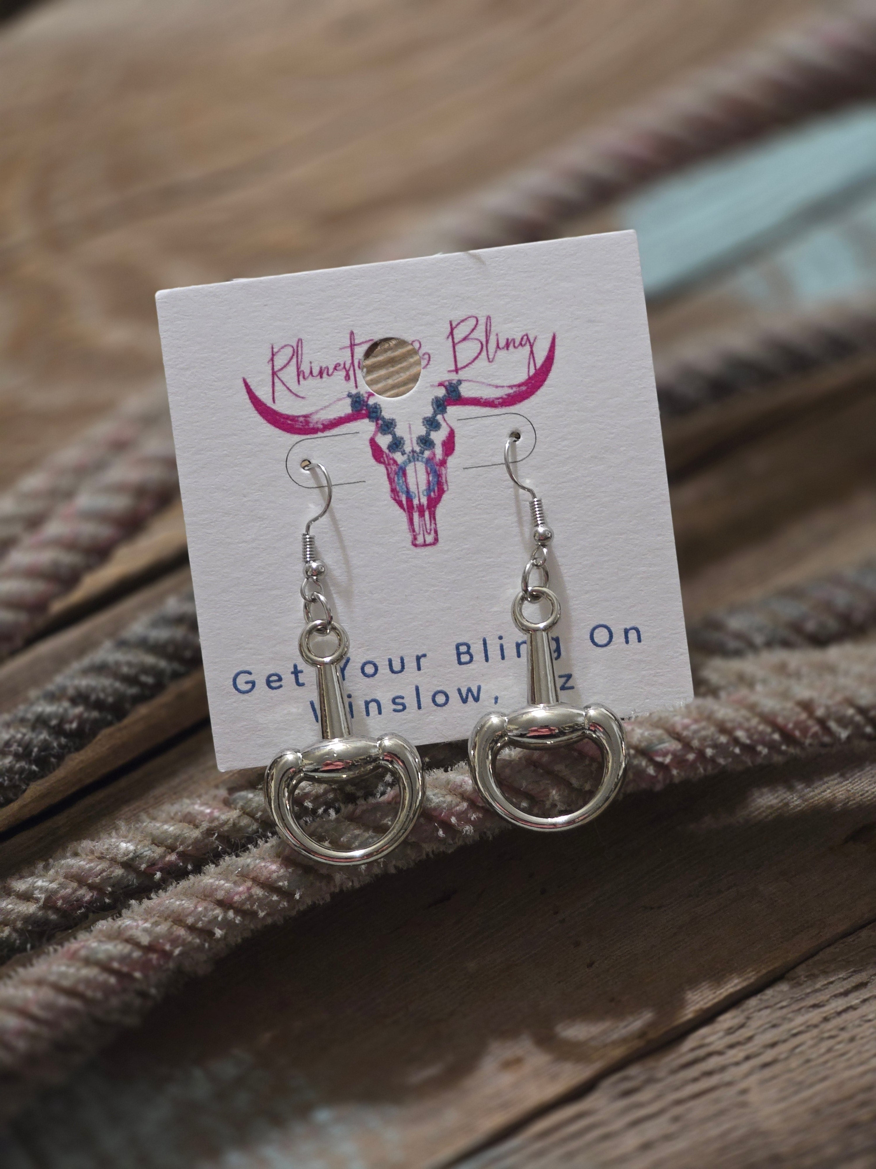 Western Shiny Half Snaffle Earrings