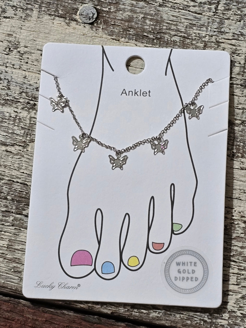 White Gold Dipped Anklets