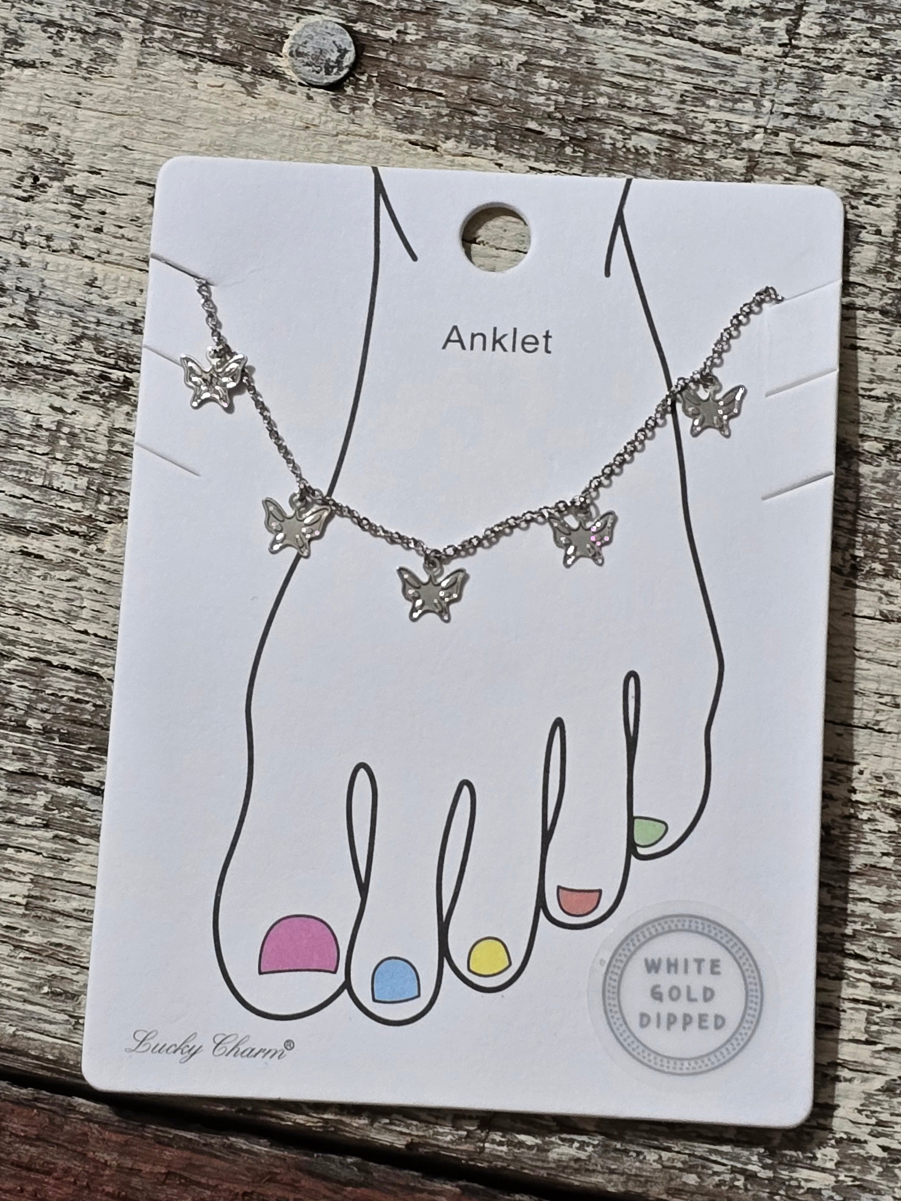 White Gold Dipped Anklets