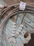 Western Aztec Print Squash Blossom Necklace and Earrings