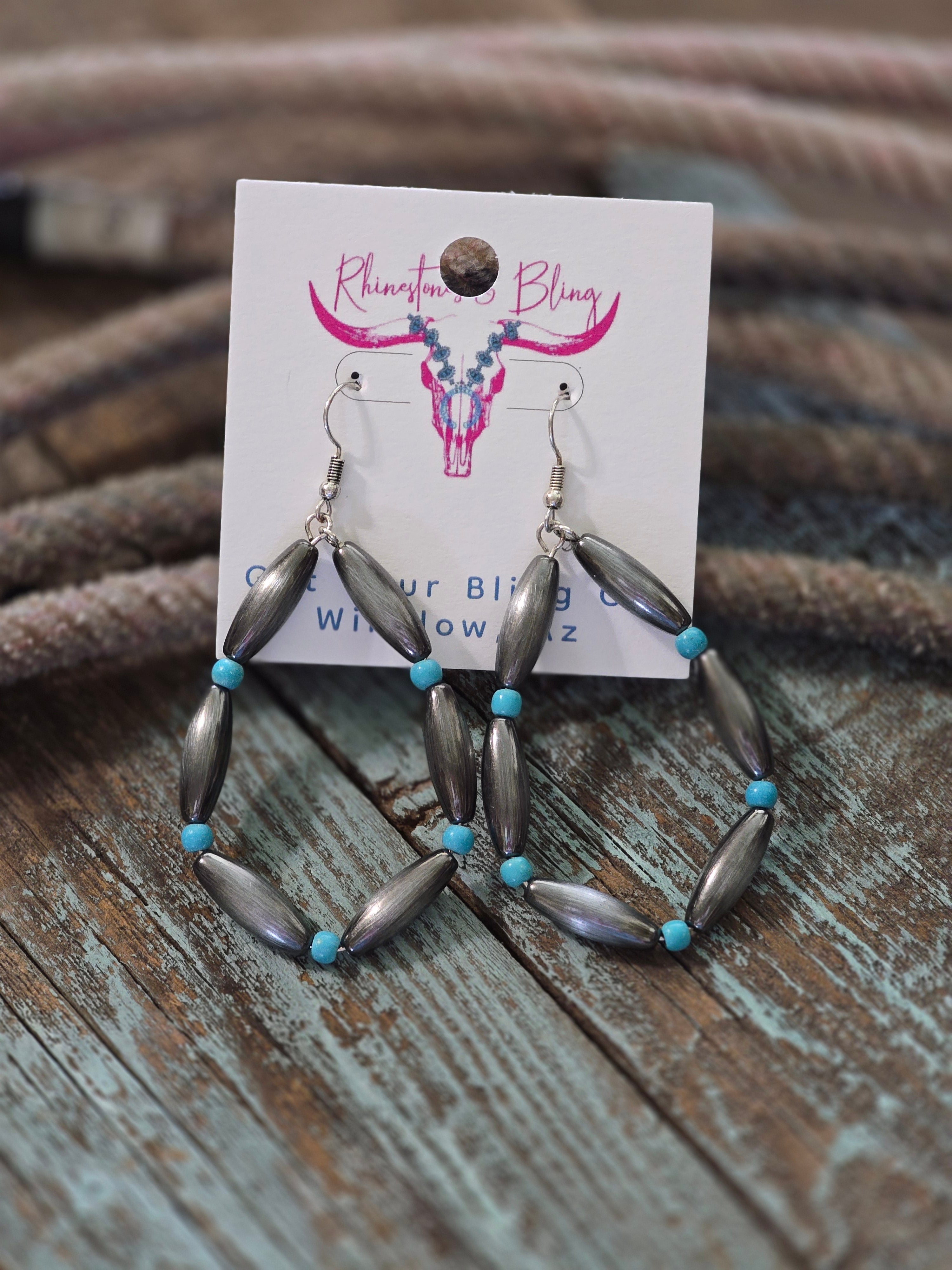 Western Beaded Teardrop Earrings