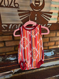 Rust Colored Aztec Print Sleeveless Romper