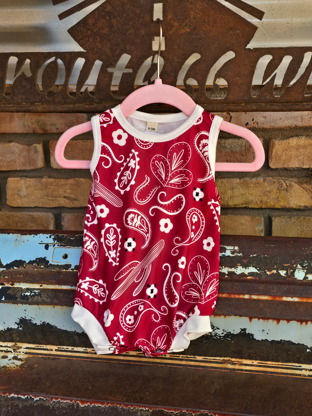 Red Bandana Print Romper