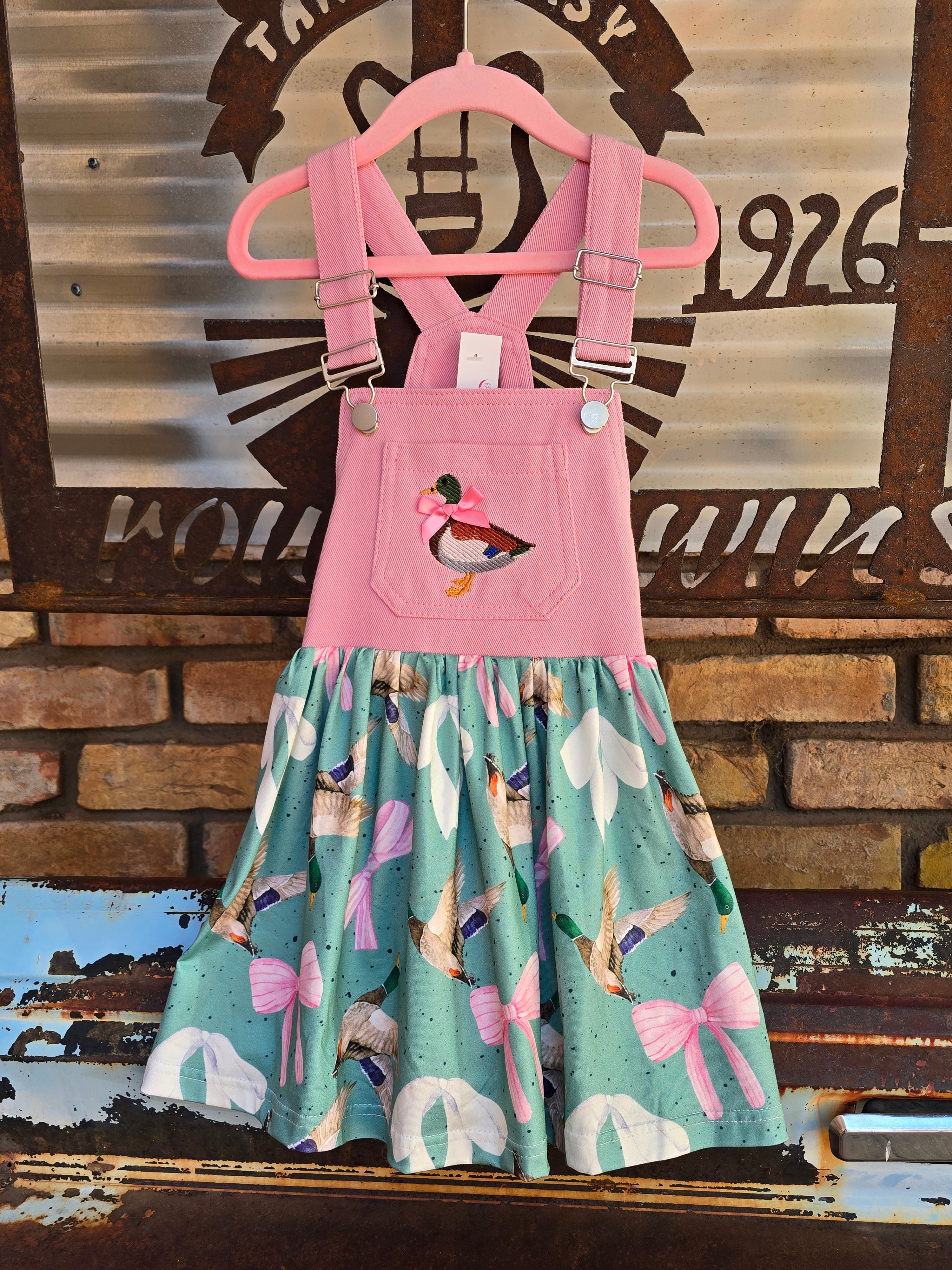 Pink Mallard Duck Romper Dress