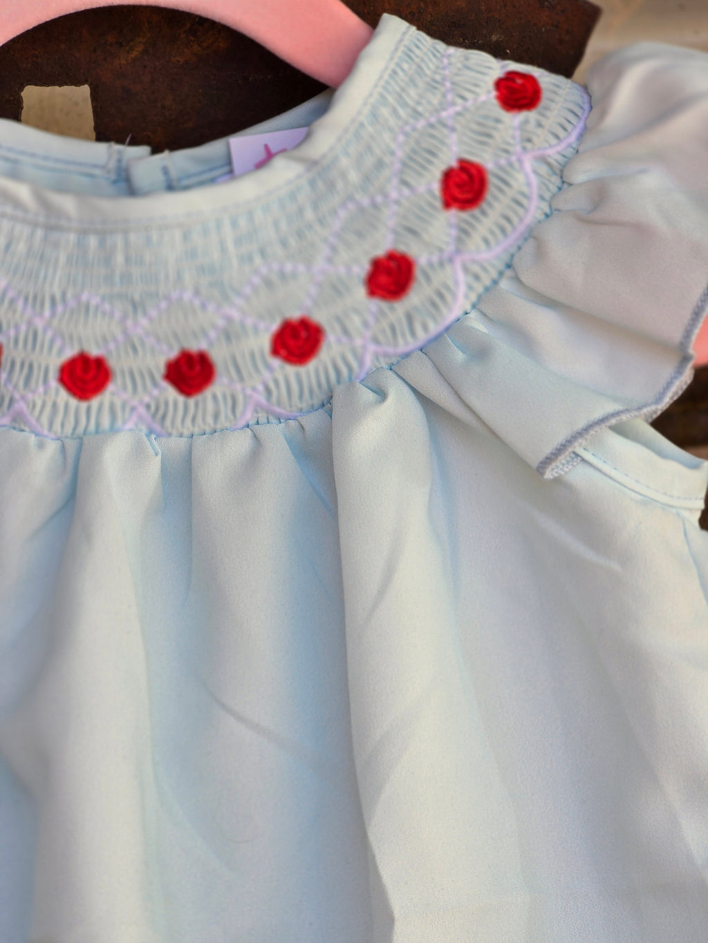 Chicken Lt Blue Romper