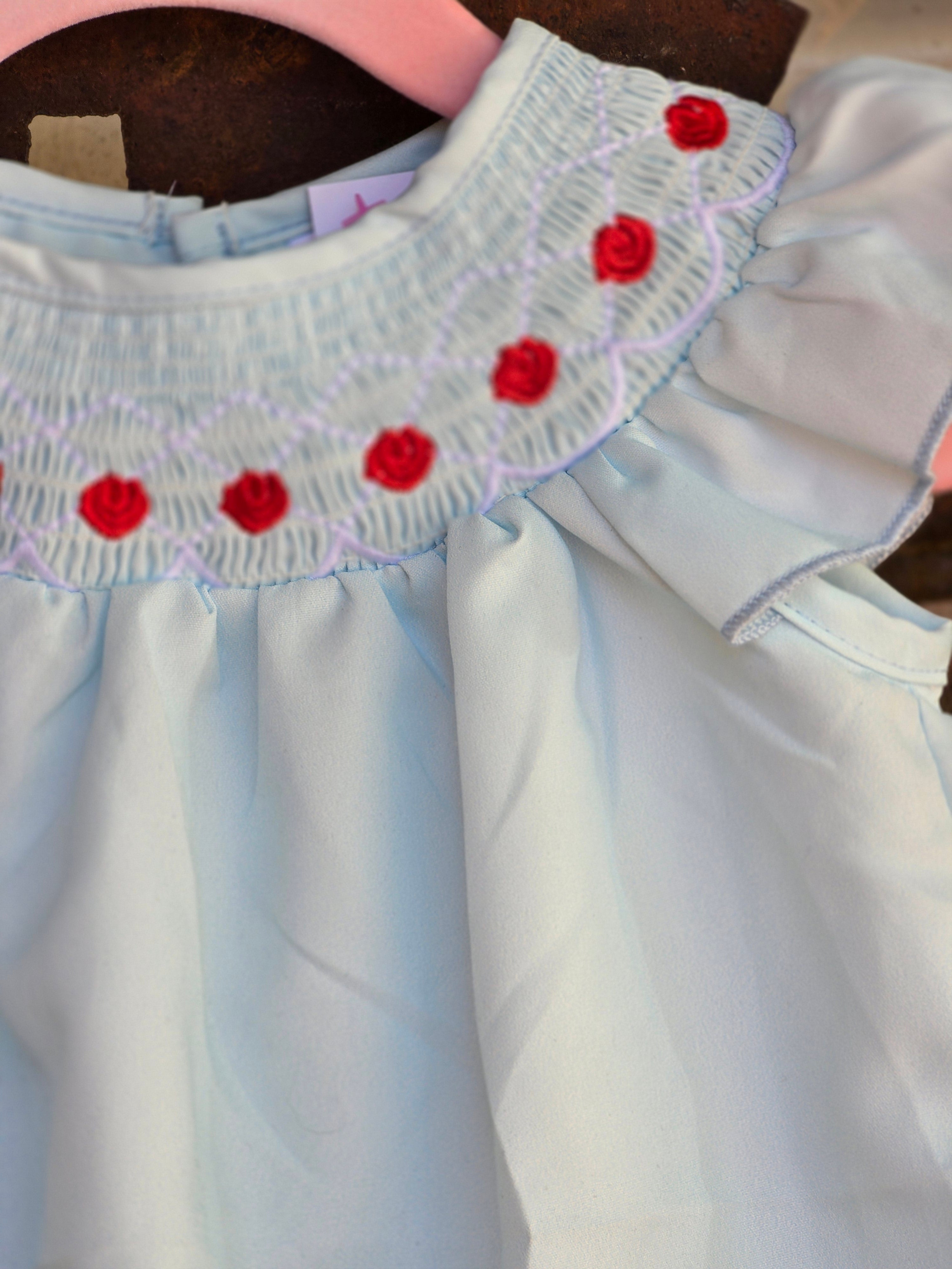 Chicken Lt Blue Romper