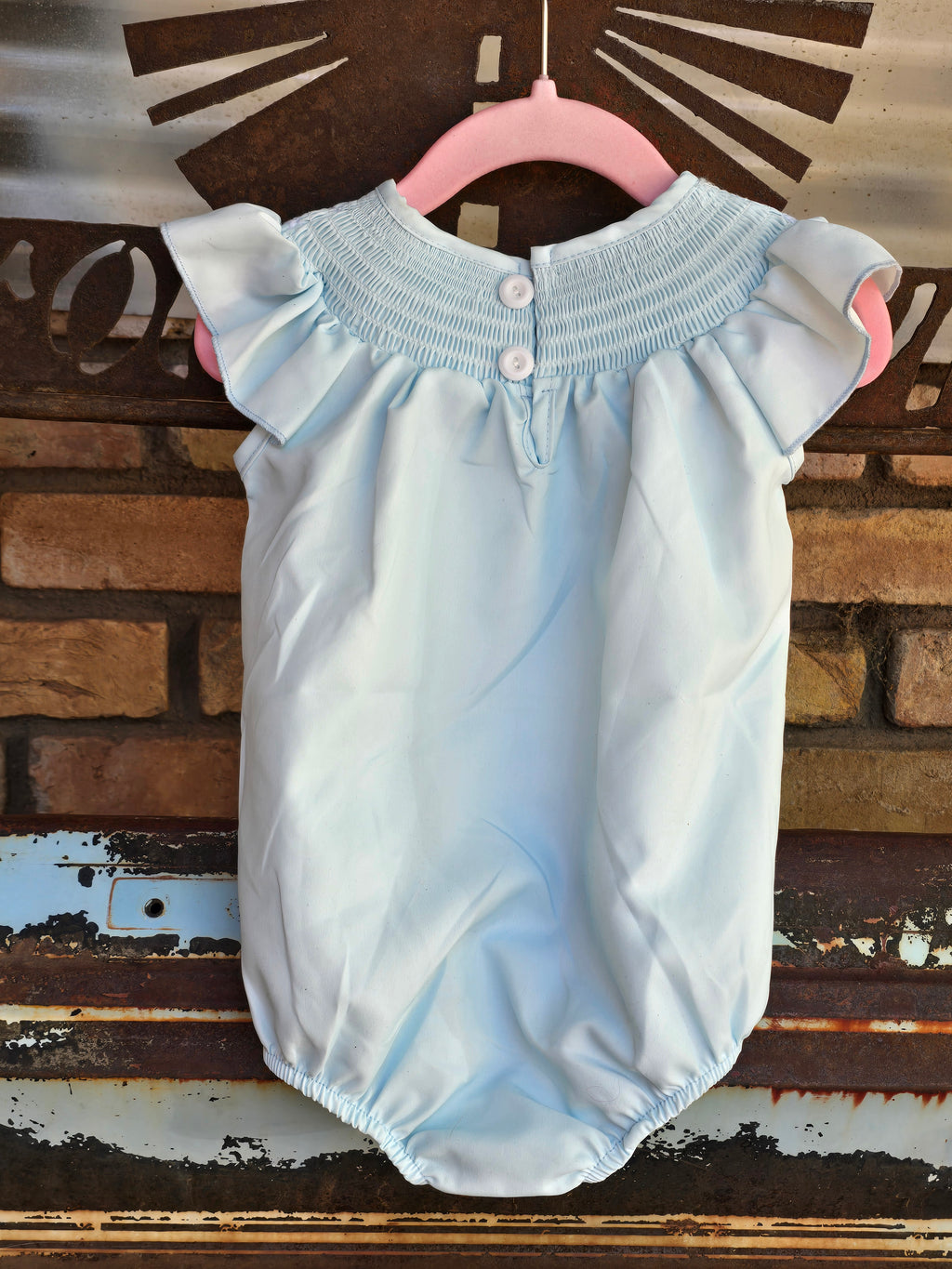 Chicken Lt Blue Romper