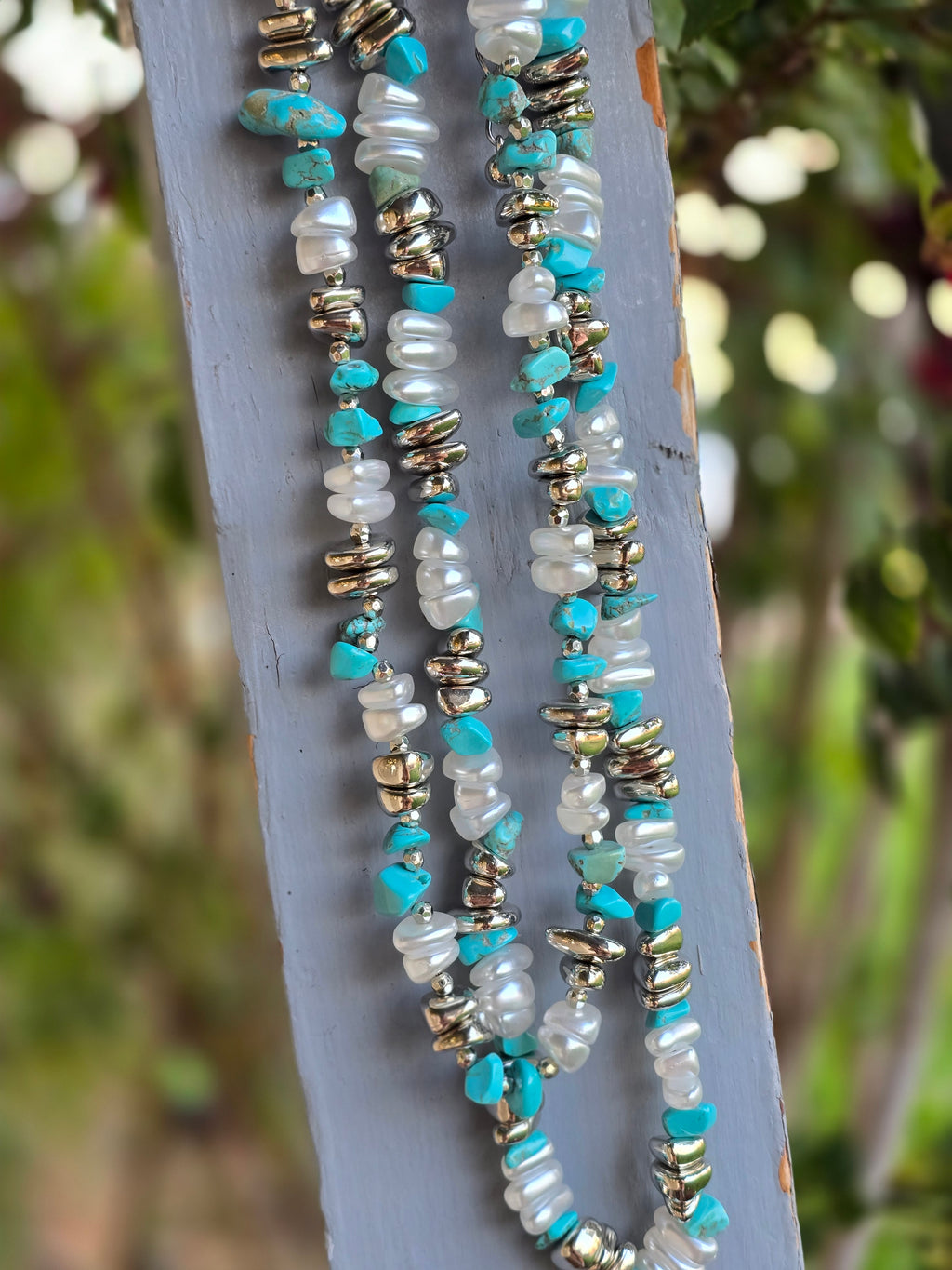 Two Strand Beaded Turquoise Necklace
