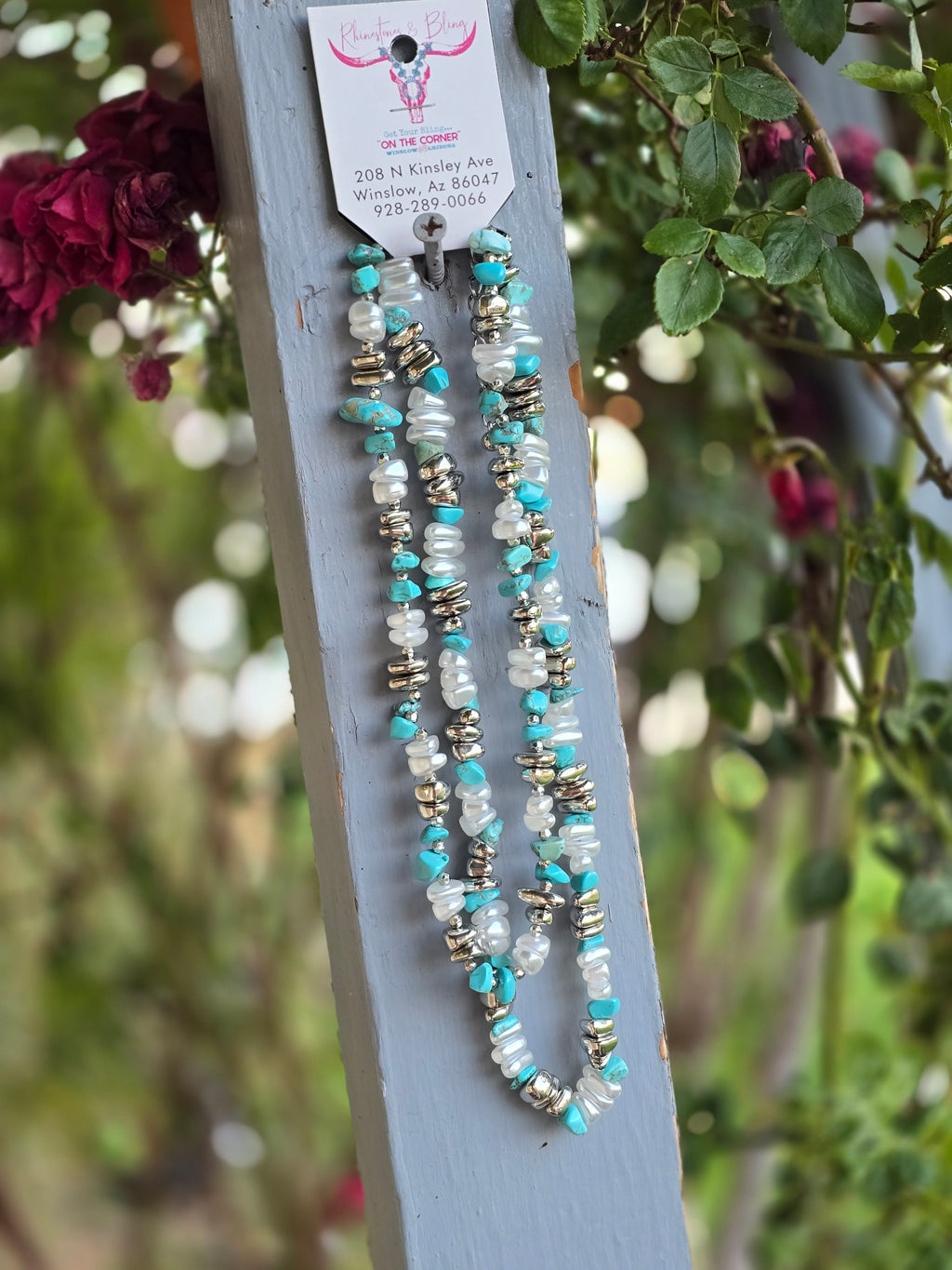 Two Strand Beaded Turquoise Necklace