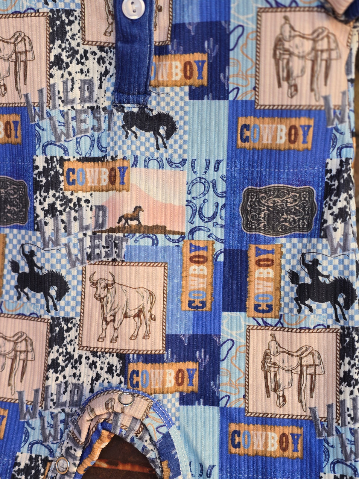 Short Sleeve Western Baby Romper
