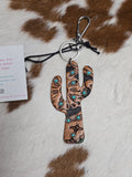 Western Turquoise Cactus Keychain