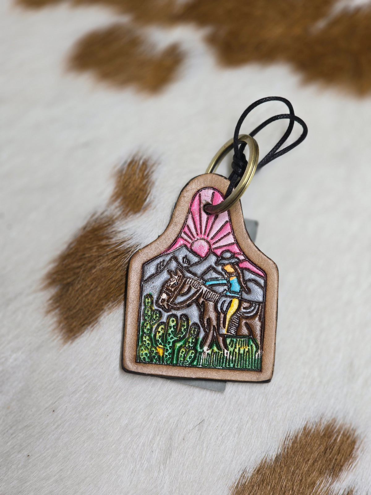 Western Leather Keychain