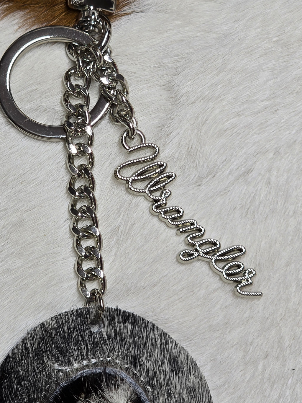 Cowhide Cowboy Hat Keychain