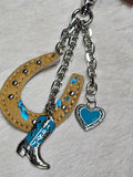 Bangle Silver & Blue Keychain