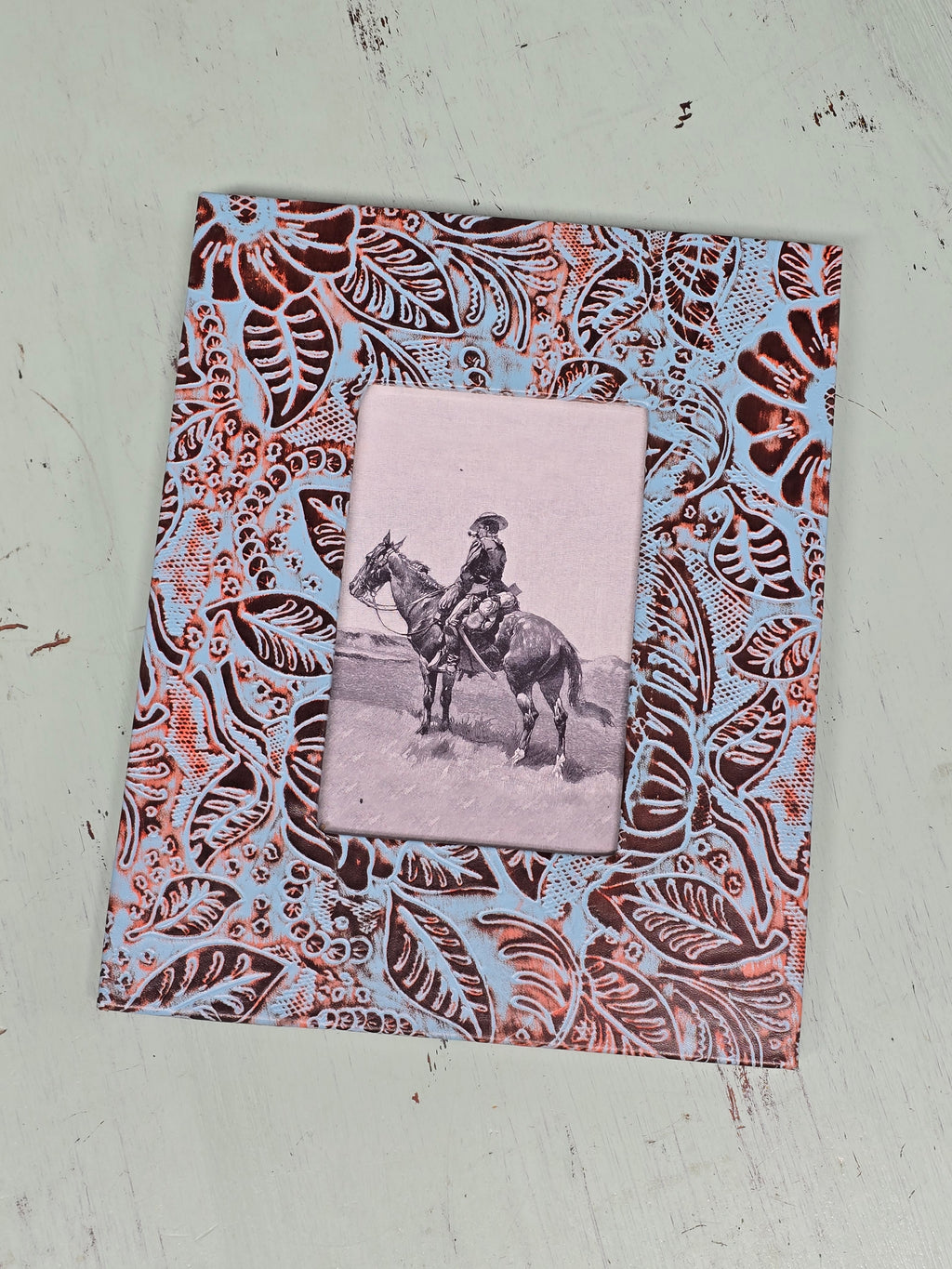 Western Leather-Look Picture Frame