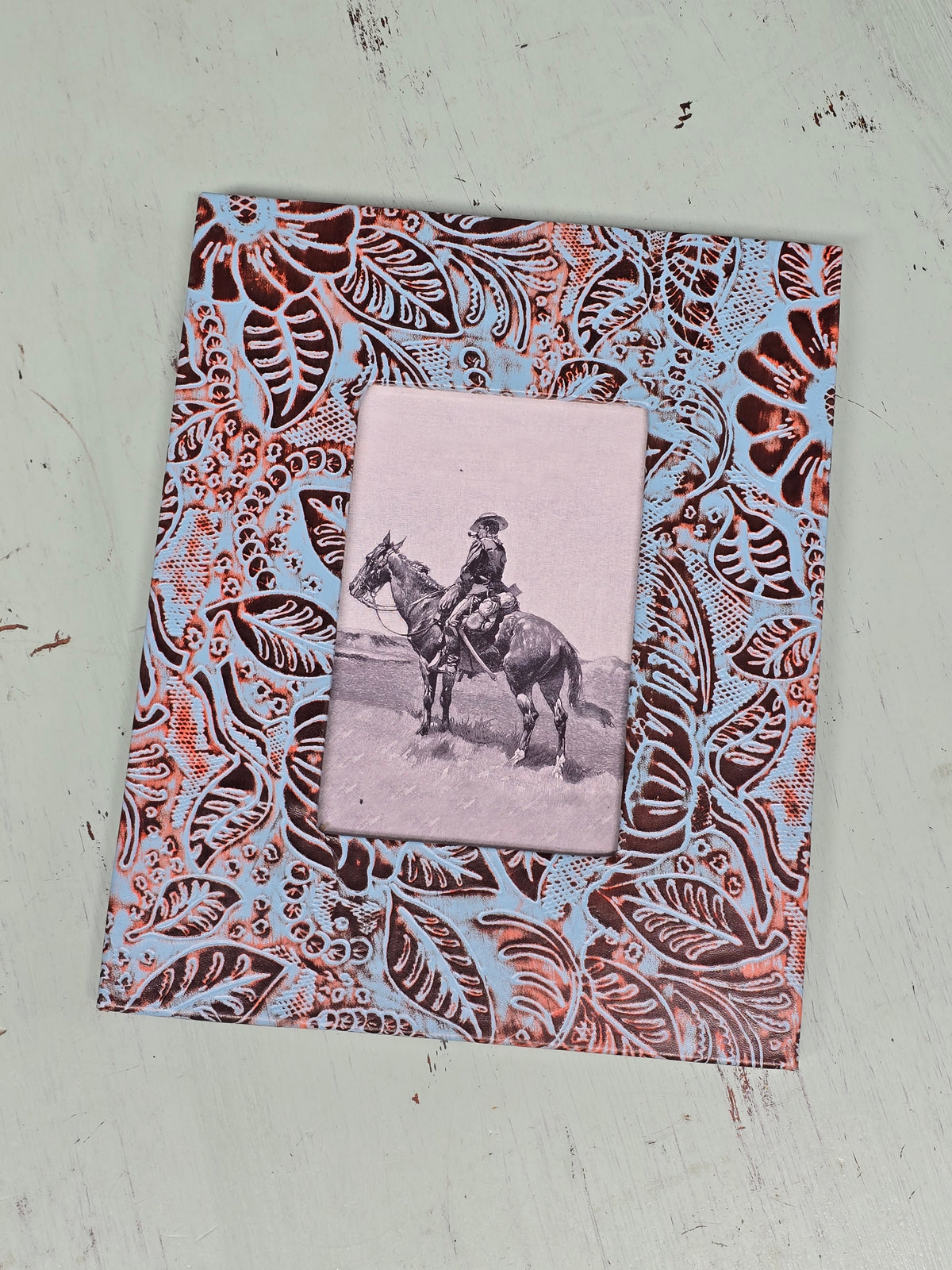 Western Leather-Look Picture Frame