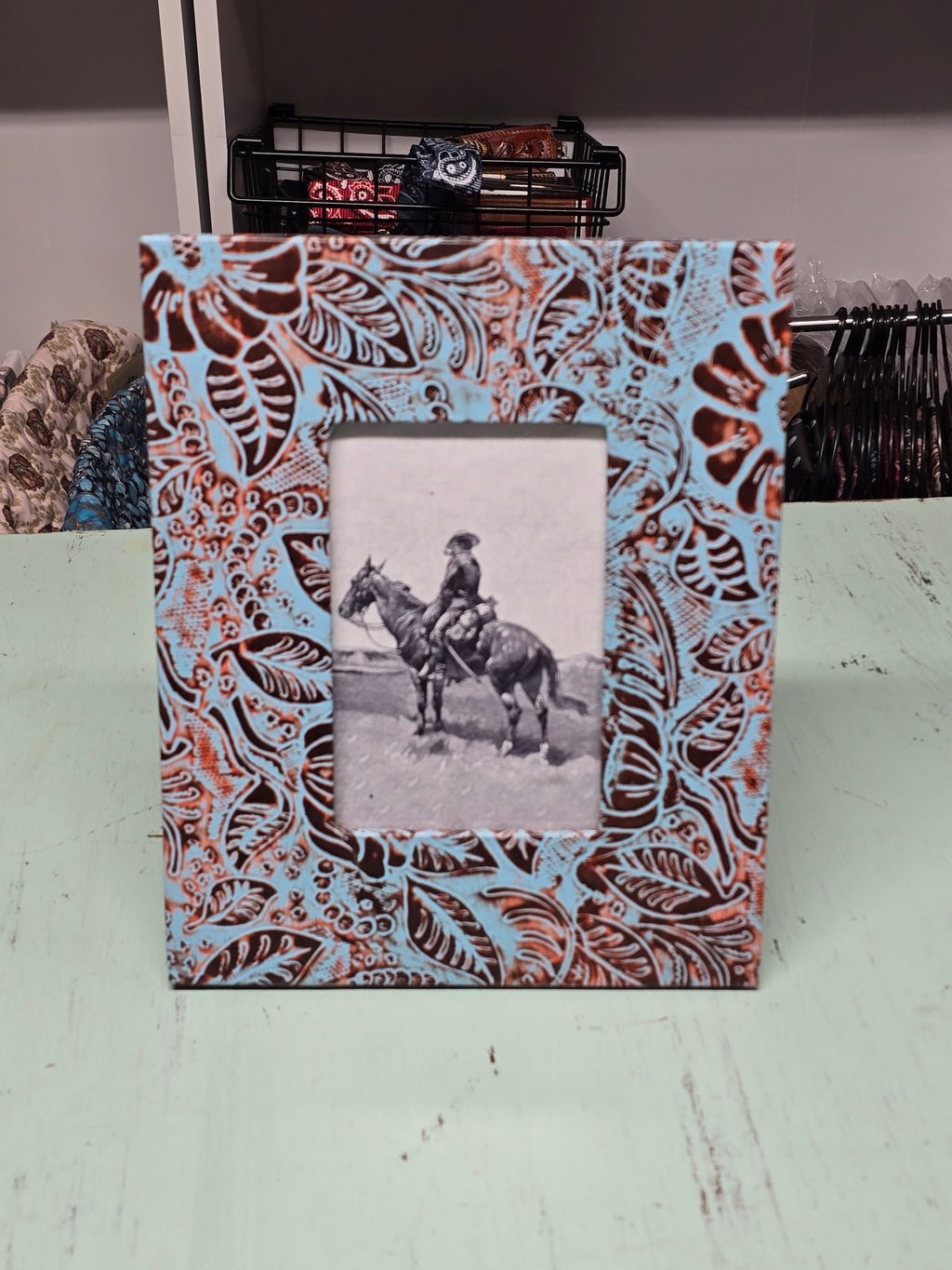 Western Leather-Look Picture Frame