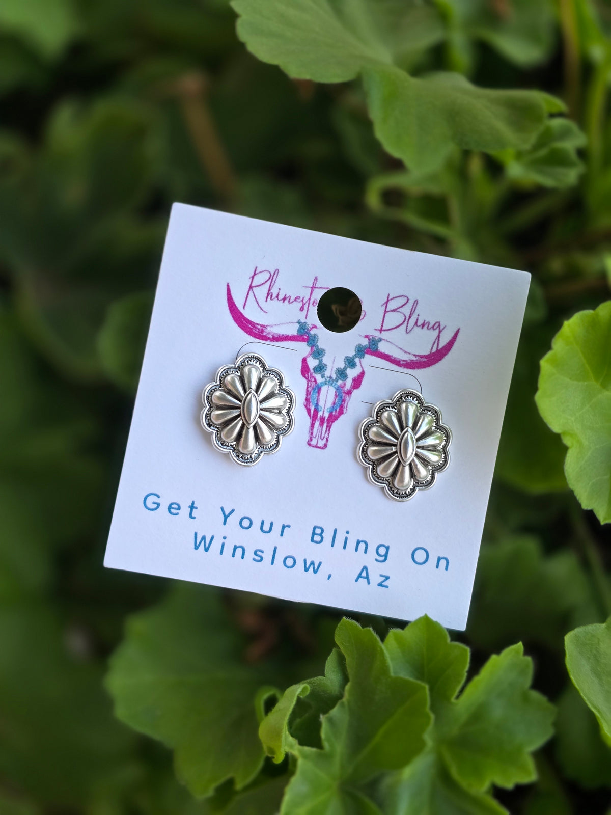 Concho Flower Stud Earrings