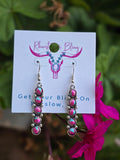 Silver-Tone Faux Gemstone Dangle Earrings