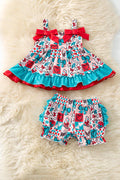 Turquoise Bow Ruffle, Western Swing Set