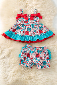 Turquoise Bow Ruffle, Western Swing Set
