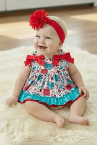 Turquoise Bow Ruffle, Western Swing Set