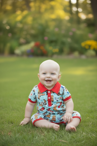 Western Printed Boots Baby Romper